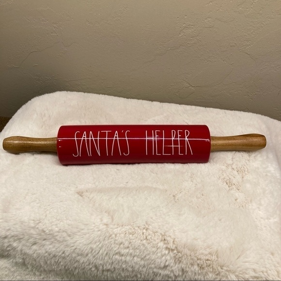 Rae Dunn Santa’s Helper Red Rolling Pin - Picture 5 of 8